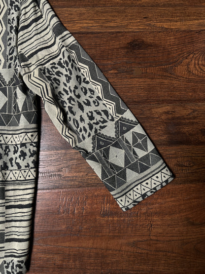 Vintage Signet Acetate Rayon Lightweight Jacket – Geometric Animal Print – Medium