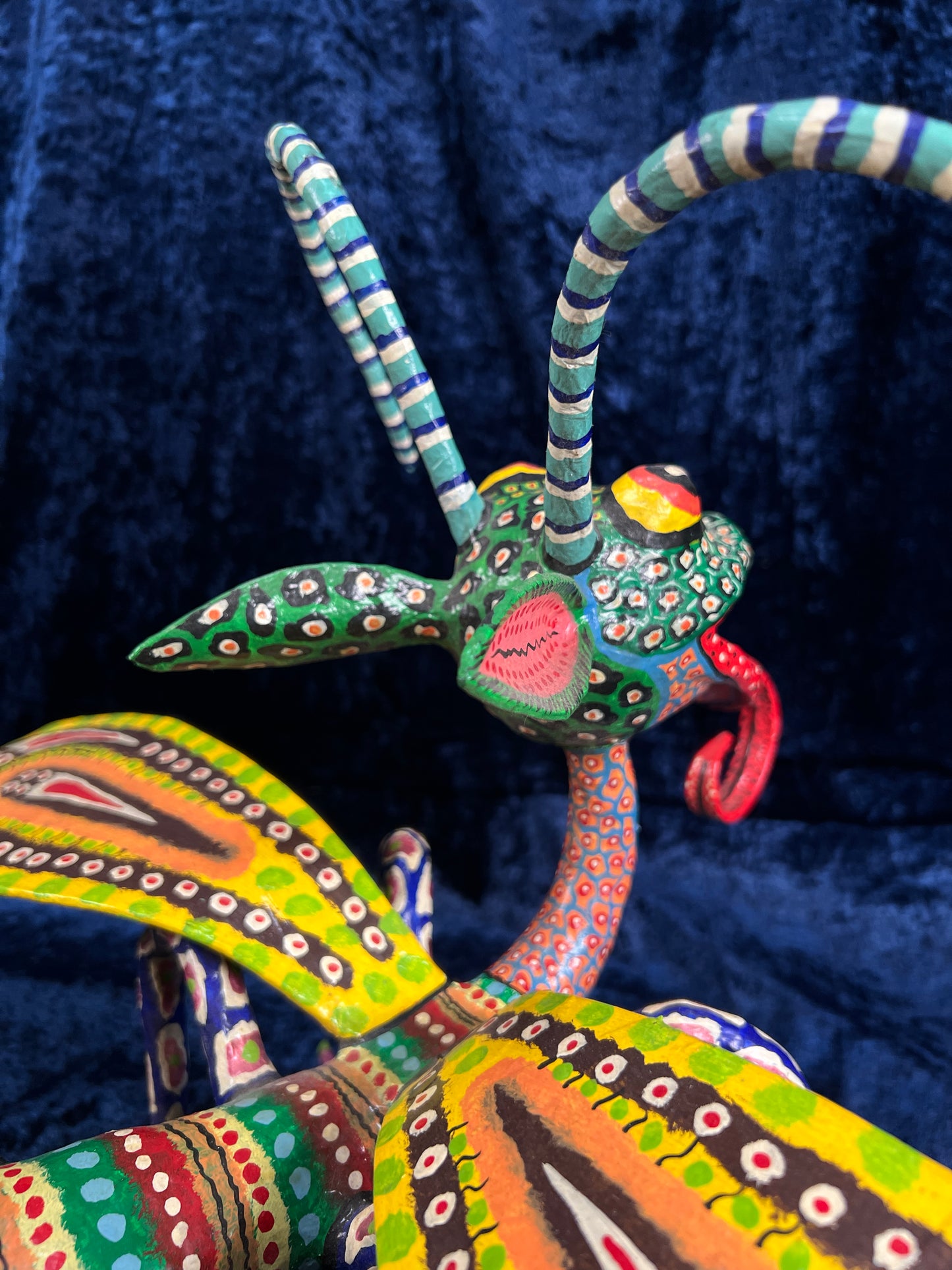 Vintage Paper Mache Alebrije Sculpture – Fantastical Winged Lizard Folk Art