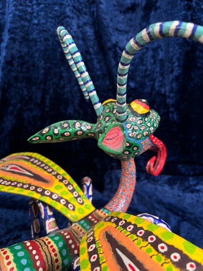 Vintage Paper Mache Alebrije Sculpture – Fantastical Winged Lizard Folk Art