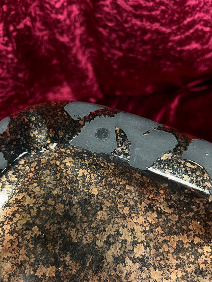 Vintage Mid Century Ceramic Ashtray - Westwood California Metallic Gold Black Leopard Print Glaze