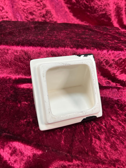 Vintage Ceramic Cookie Jar – Cow Print Milk Carton Design