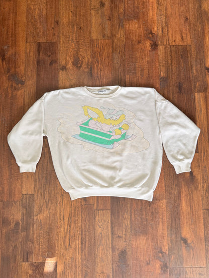 Vintage Sweatshirt 1980s Fetagetti Graphic Crewneck Rare - Large