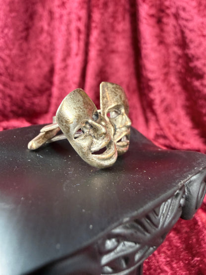 Vintage Accessories - Sterling Silver Cuff Links - Tragedy and Comedy Masks - Mexico