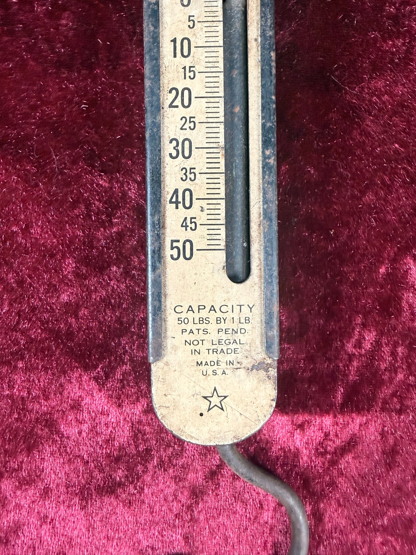 Vintage Metal Hanging Scale - Hanson Viking Jr 50 lb Spring Scale