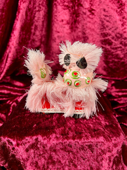 Vintage Figurine - Miniature Traditional Chinese Lion - Pink - Made In China