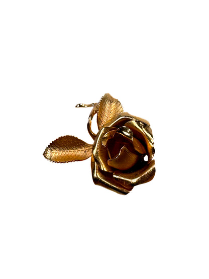 Vintage Brooch - Cerrito Original Gold Tone Rose Pin Brooch - 1981