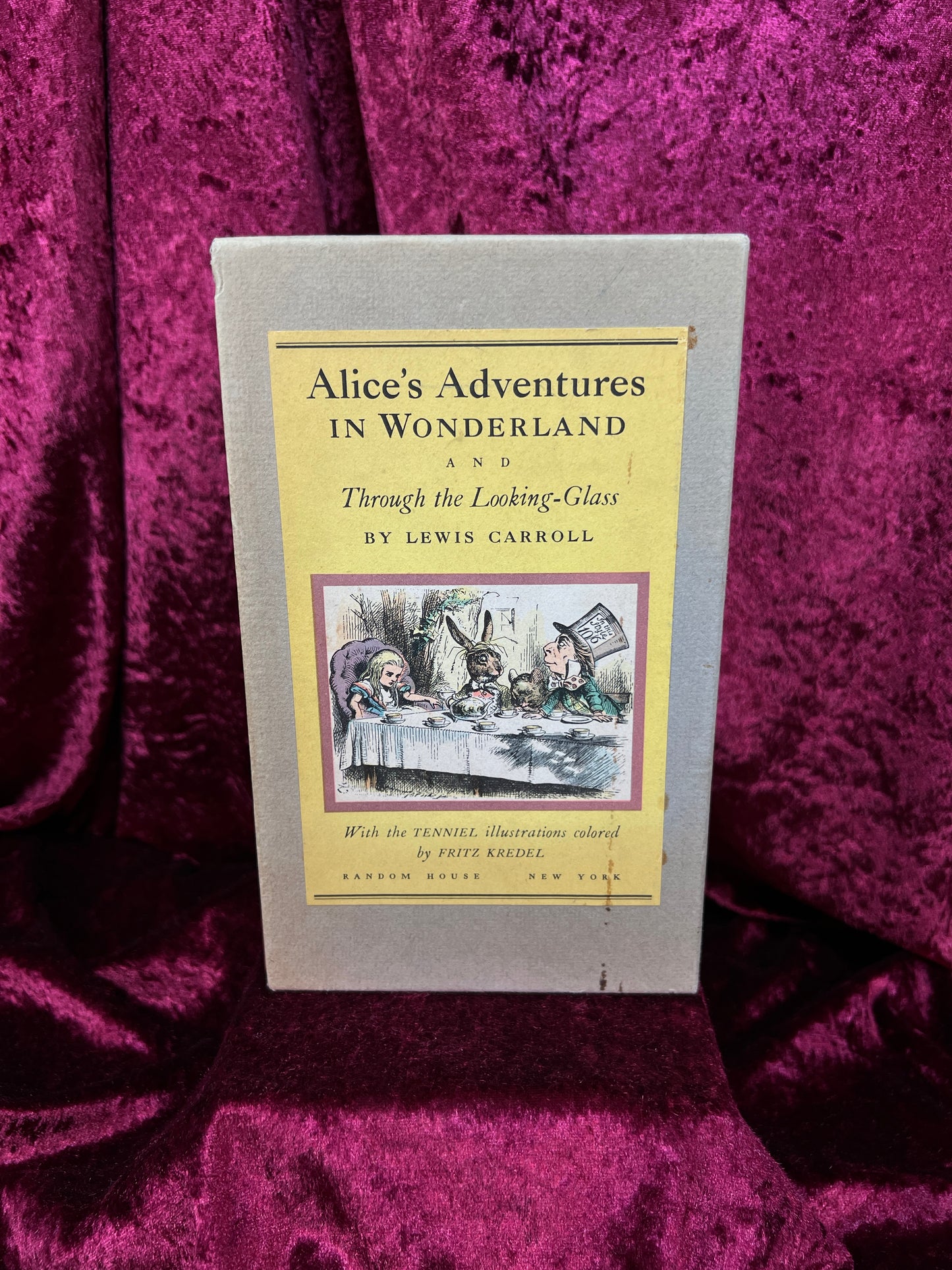Vintage Hardcover Book Set - Alice in Wonderland Illustrated 1946 Random House Edition