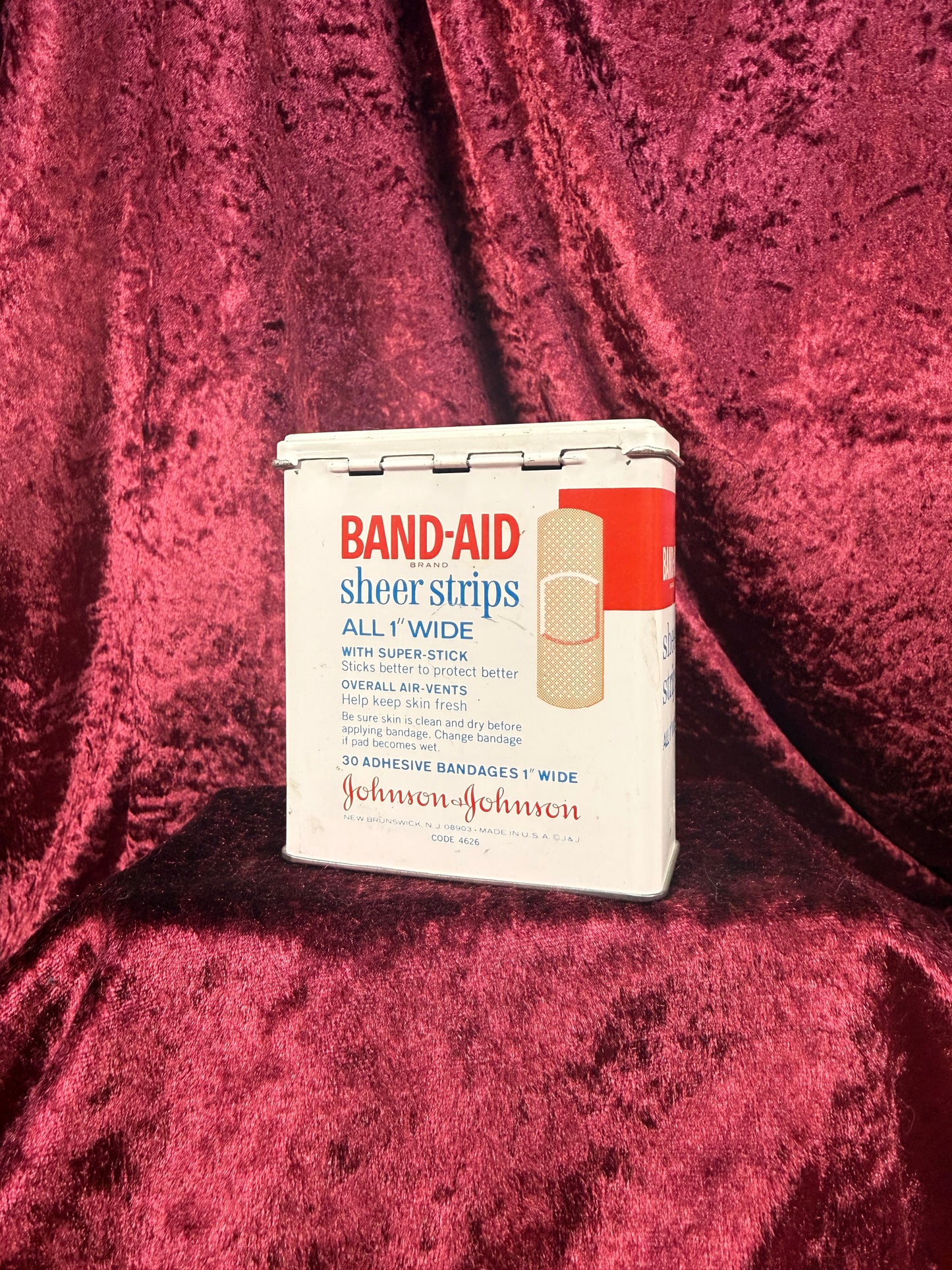 Vintage Medicine Cabinet - Mid Century - Johnson & Johnson Band-Aid Brand Tin