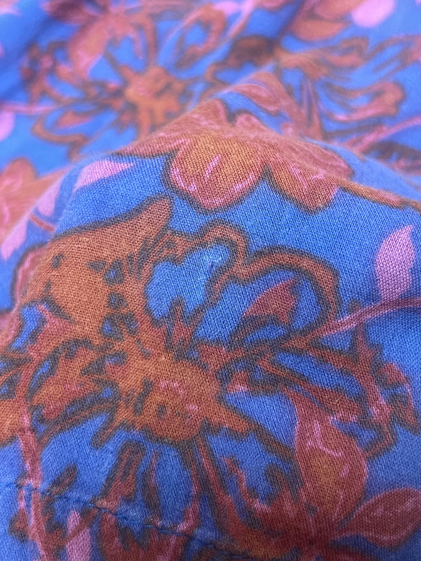 Clothing - Spaghetti Strap Romper - Pink And Blue Floral Print - Small - Fire Los Angeles