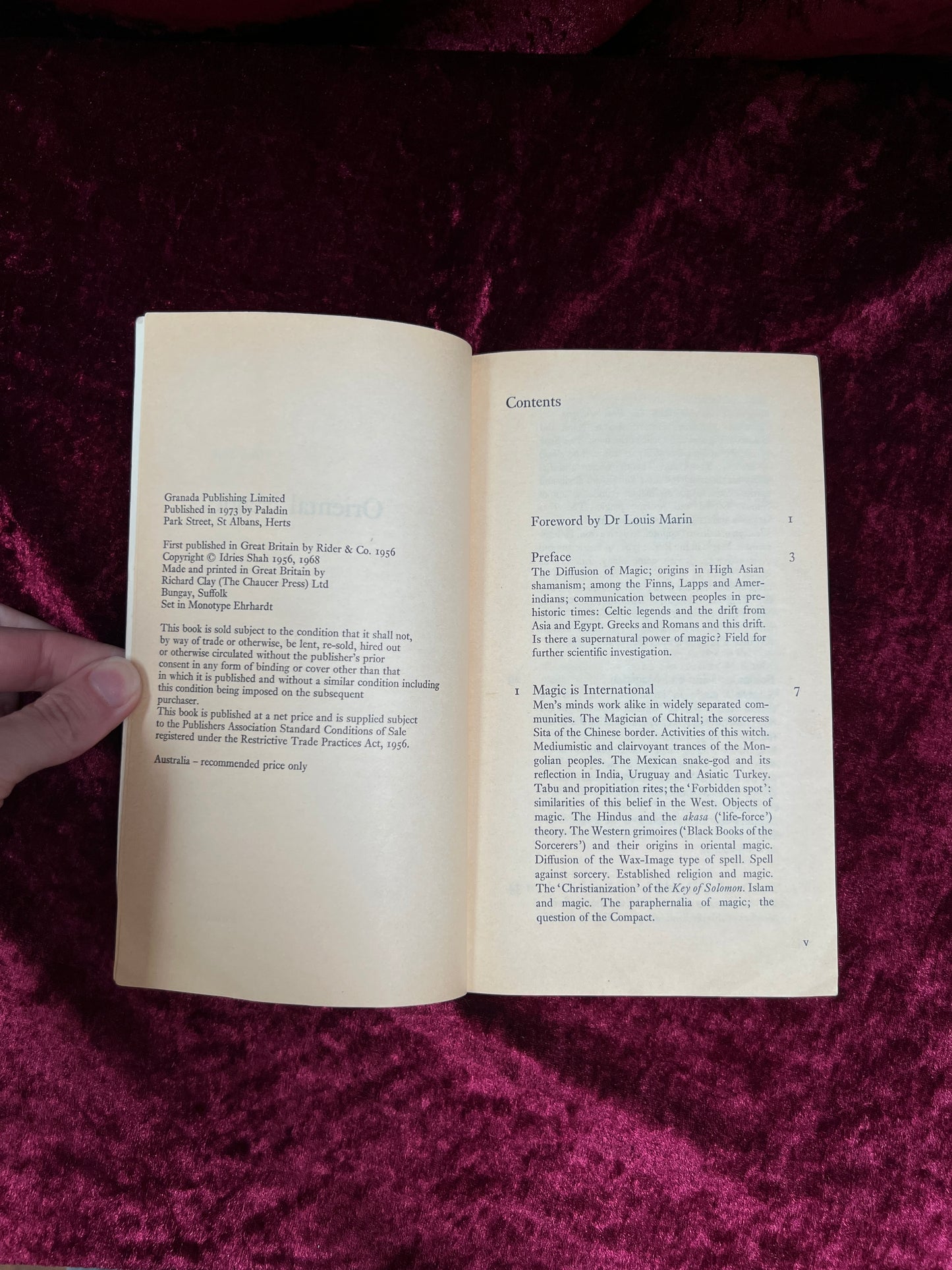 Vintage Paperback Book - Oriental Magic - Indries Shah  - Paladin 1973