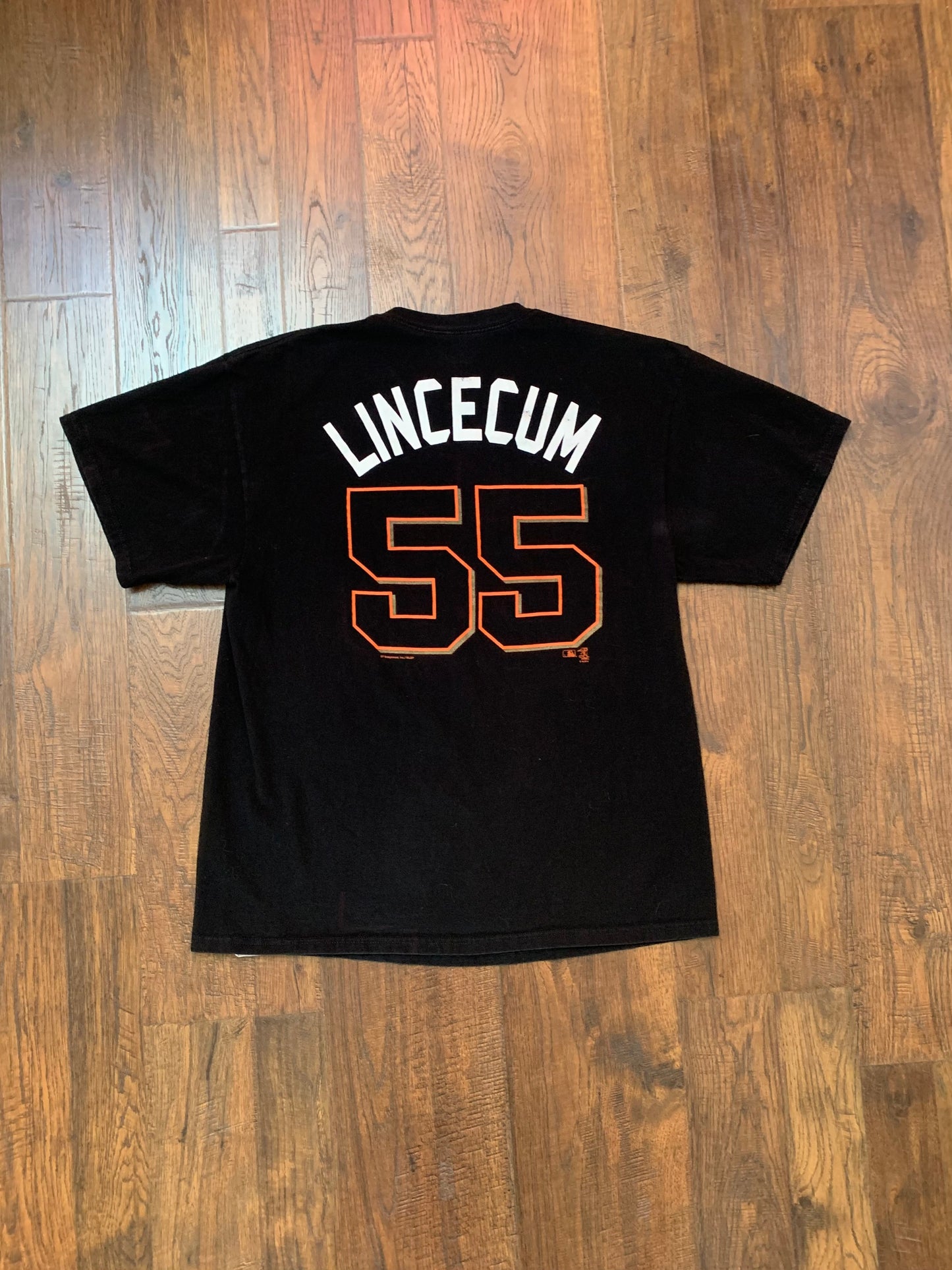 Genuine MLB Merchandise - SF Giants Graphic T-Shirt - Lincecum #55 - Black - X-Large