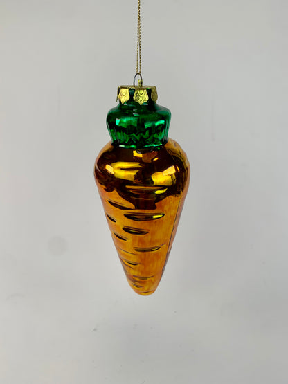 Vintage Christmas Ornament - Glass Carrot - Made In Taiwan