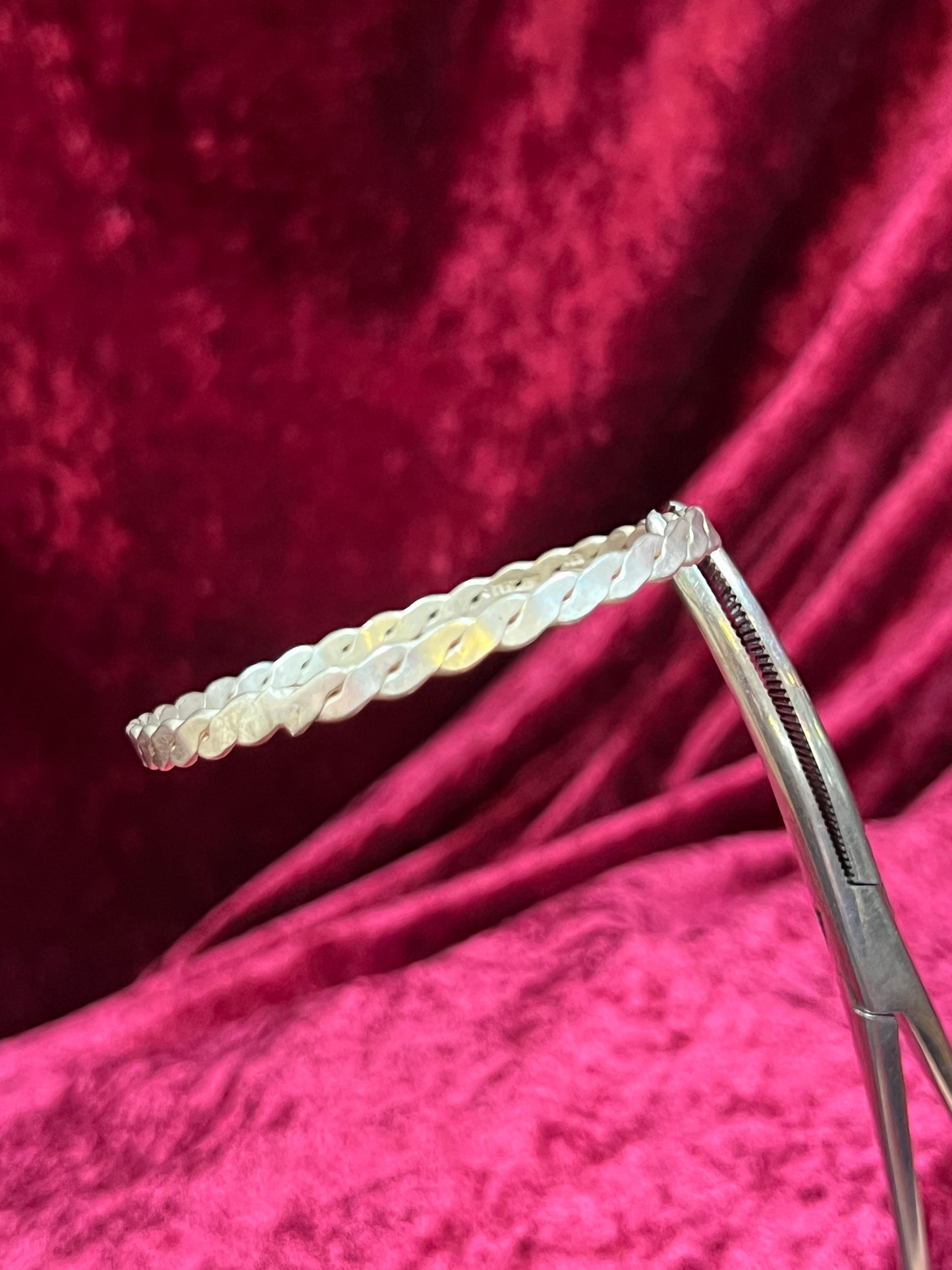 Vintage Jewelry - Bangle Bracelet - 925 Sterling Silver - Braided Twist