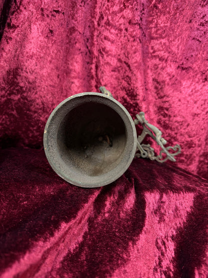 Antique Metal Monastery / Sanctuary Bell – Winged Angel - Latin Engraved