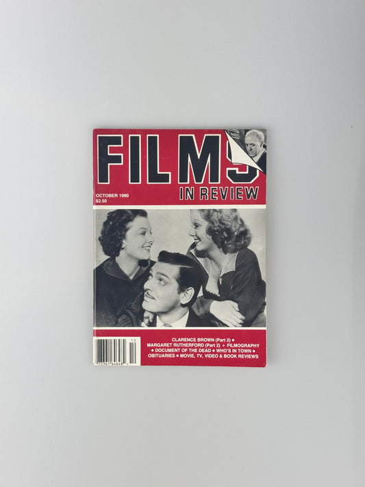 Films In Review Magazine - October 1990 - Clarence Brown, Margaret Rutheford, Filmography, Document Of The Dead