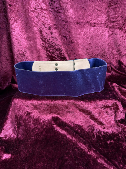 Vintage Accessories - Wide Band Stretch Waist Belt - Royal Purple with Front Hook Closure - Small / Medium