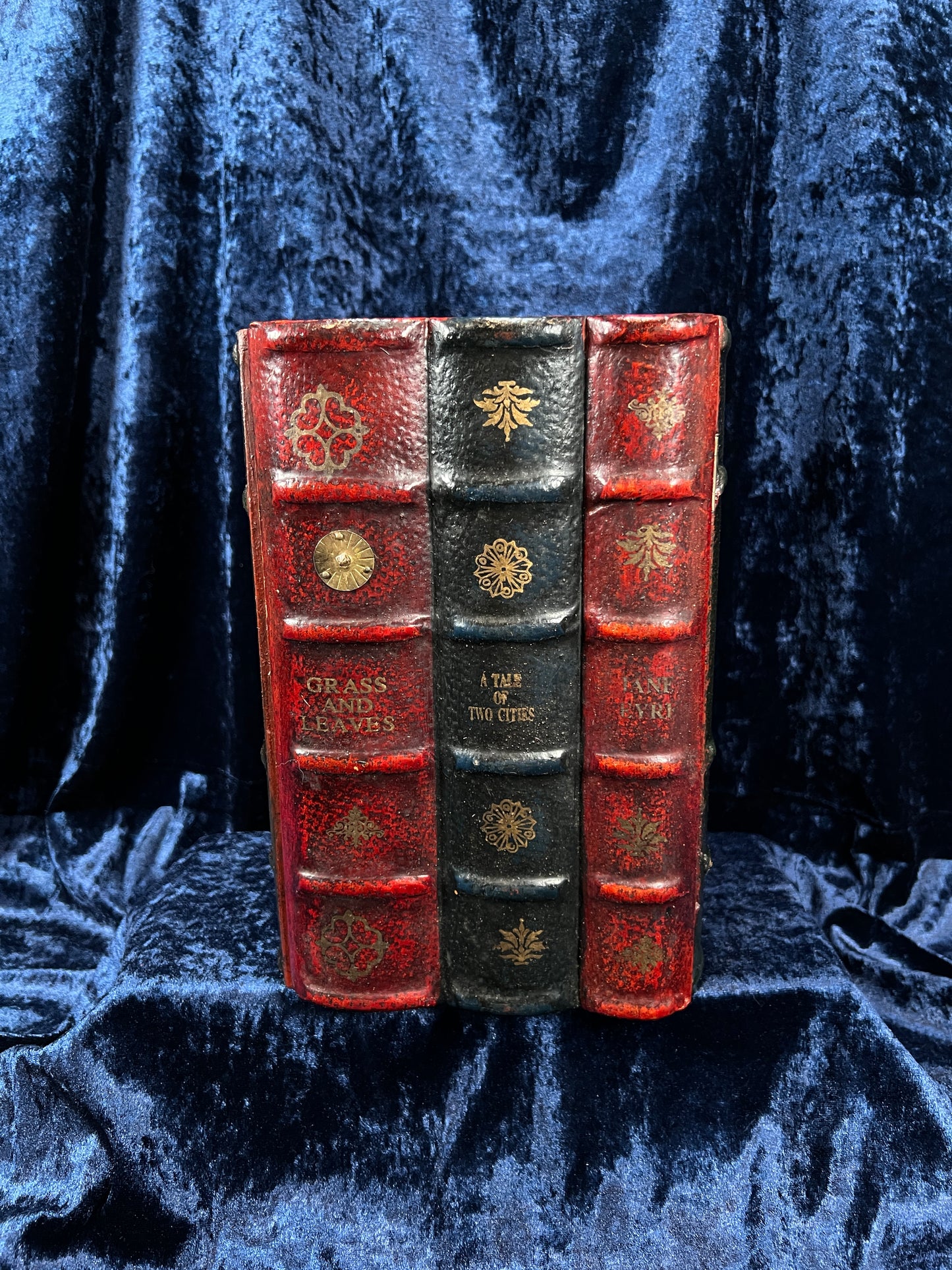 Vintage Faux Leather Book CD Storage Cabinet - Hidden Old Classics Library Blook Box