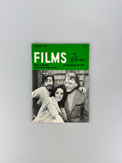 Films In Review Magazine - March 1973 - Shakespeare, Elizabeth Taylor, Under Milk Wood