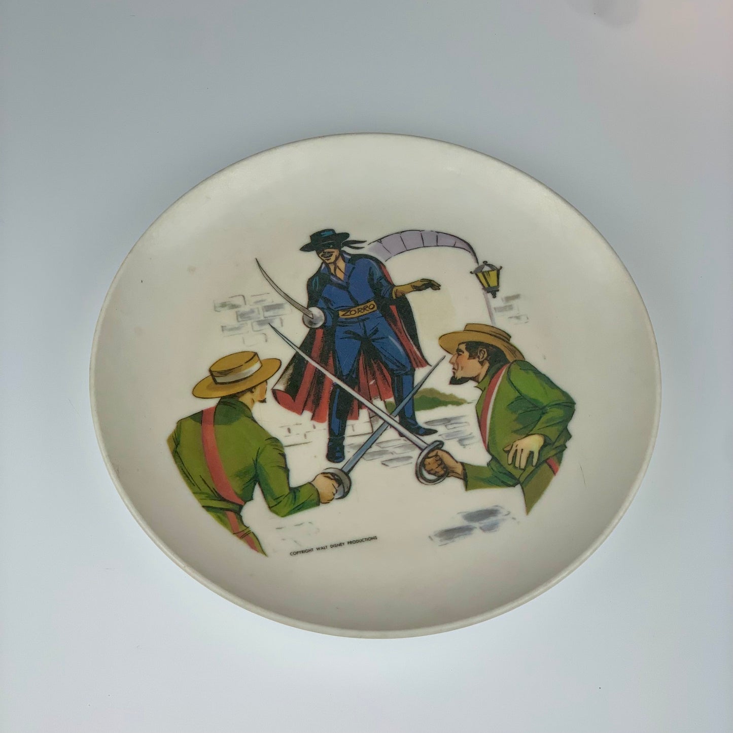 1960s Melmac Dinnerware Zorro Plastic Plate | Walt Disney Productions