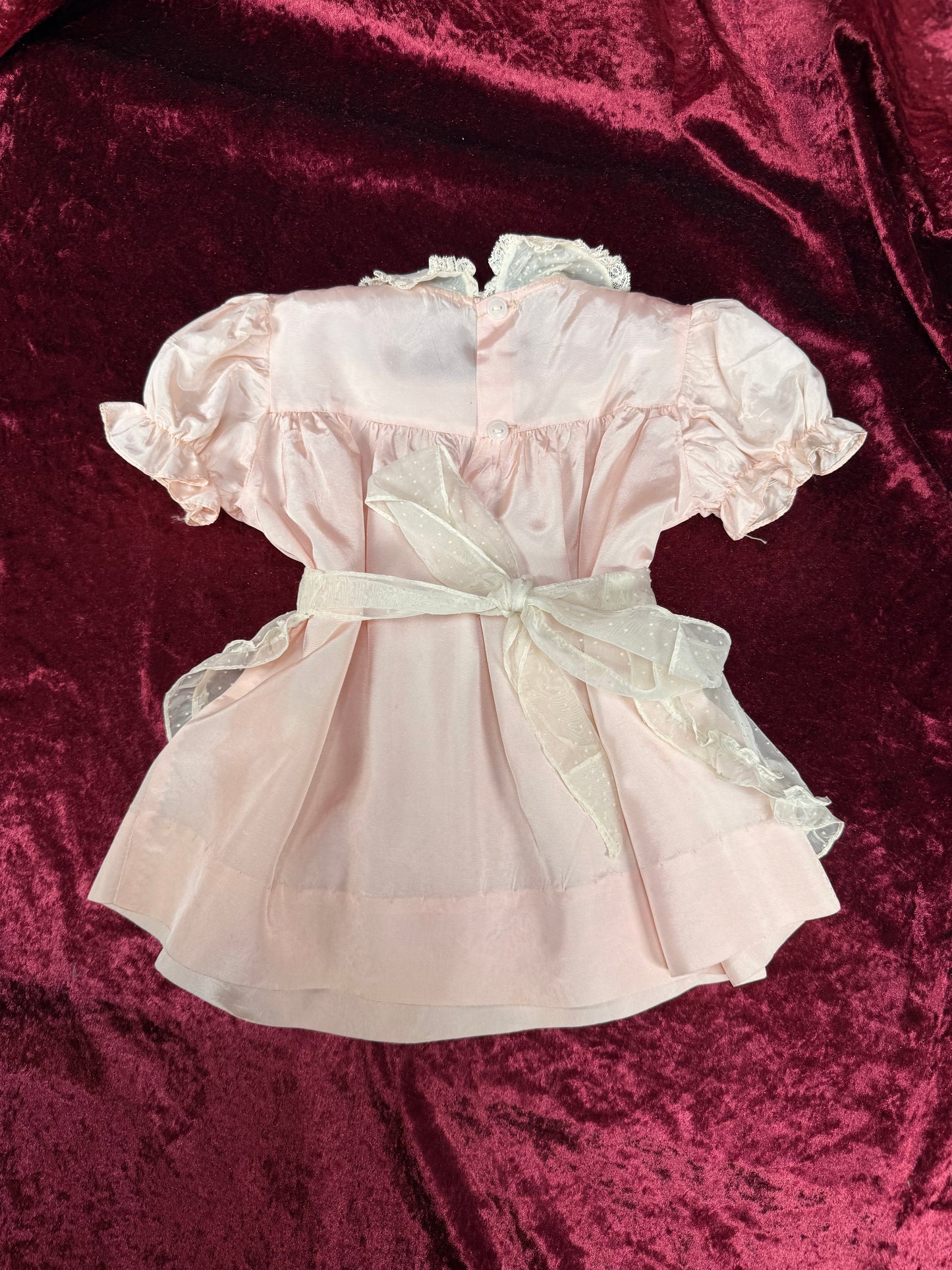 Vintage Mid Century Baby Dress – Pink Pinafore - Toni Togs - 18 Months