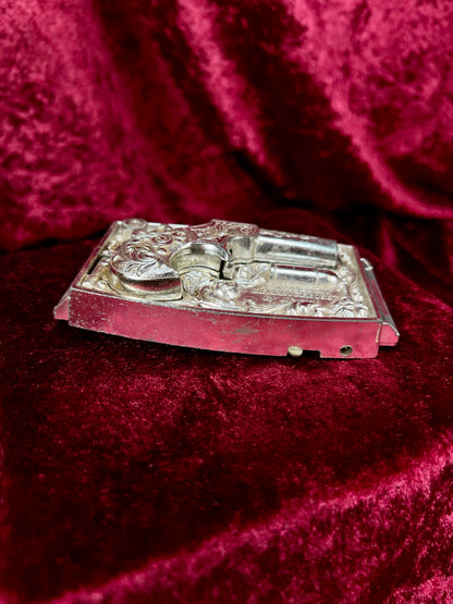 Vintage Metal Belt Buckle - Agent Zero Remington Derringer Cap Gun - 1959 Mattel