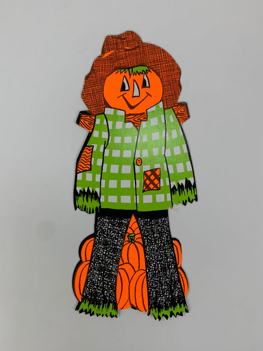 Vintage Halloween Paper Die Cut - Smiling Scarecrow