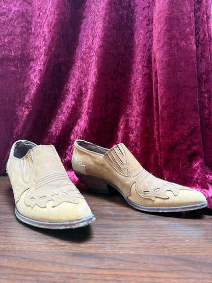 Vintage Shoes - Guess by Marciano - American Cowboy - Embossed Tan Leather - 8 1/2