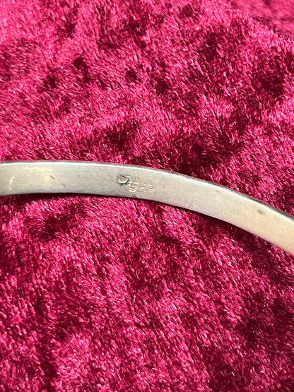 Vintage Jewelry - Bangle Bracelet - 925 Sterling Silver - Stamped Stars