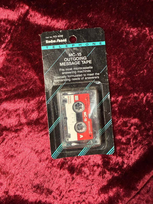 Vintage Analog Media - Radio Shack Microcassette - MC-15 Outgoing Message Tape