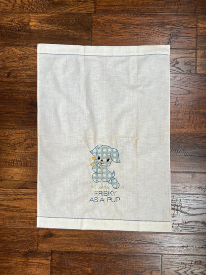Vintage Linens - Anthropomorphic Embroidered Napkin Set - Hungry Bear, Stubborn Mule, Frisky Pup