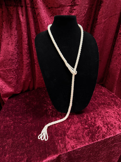 Vintage Jewelry - Faux Pearl Lariat - 38”