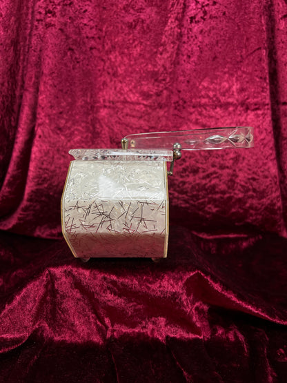 Vintage 1950s Lucite Box Purse – Charles S. Kahn Gold Confetti Clear Handbag