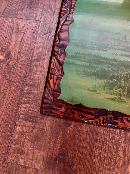 Vintage 1970s Lacquered Wood Wall Art – "Overpopulation" by John Pitre