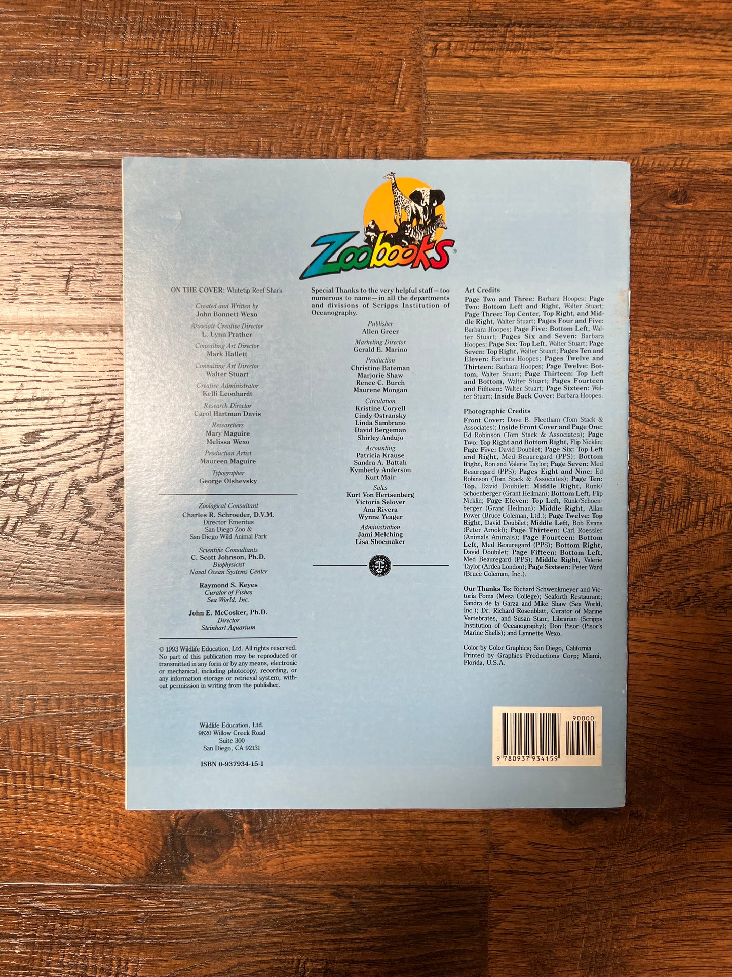 Vintage Ephemera - Magazine - Zoobooks - Sharks - 1993