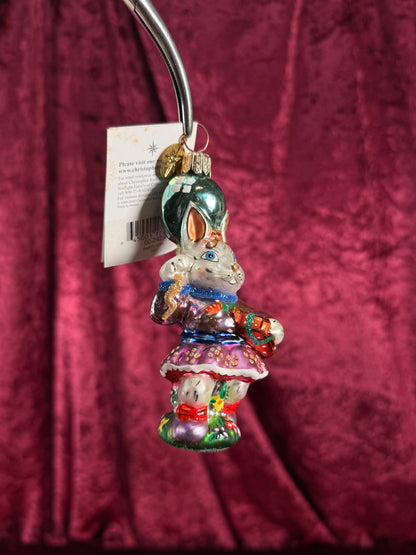 Vintage Christmas - Handblown Glass Ornament - Party Girl Bunny - 74C - Christopher Radko