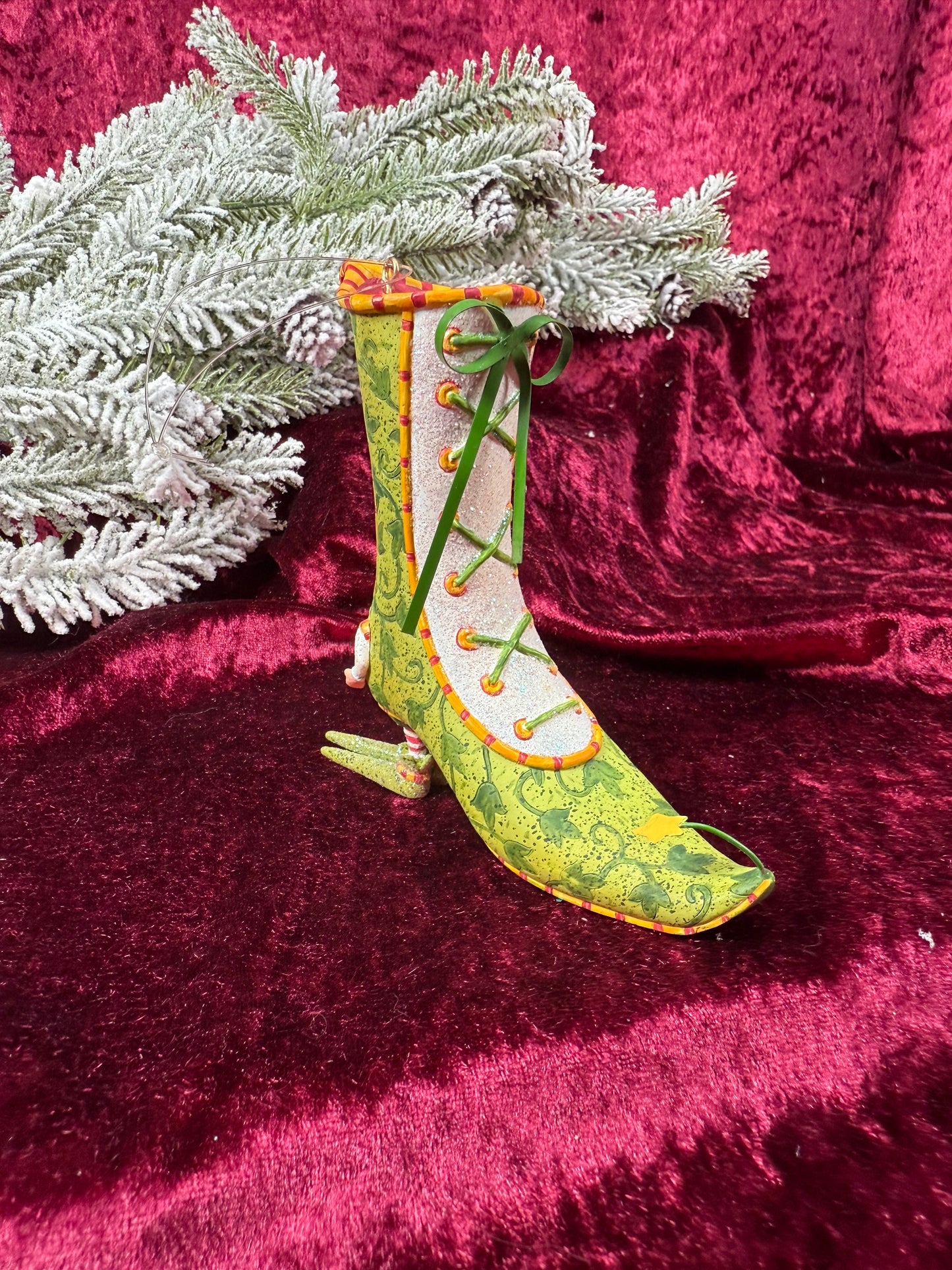 Vintage Christmas Ornament -  Elf In A Victorian Boot - Patience Brewster - Department 56