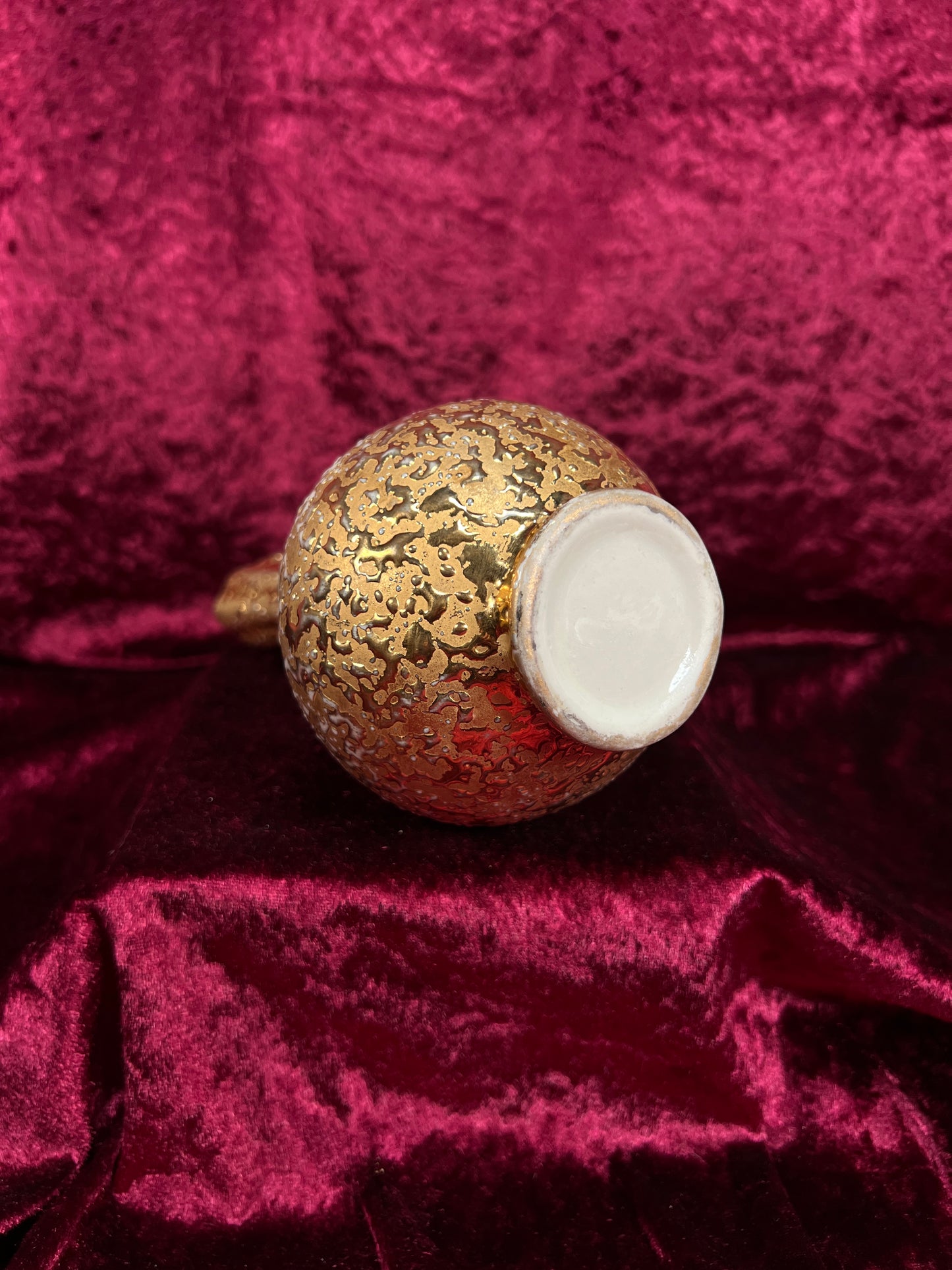 Vintage Ceramic Bud Vase – Dixon Art Studio Gold Textured Mid Century Design