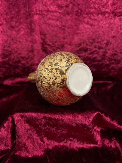 Vintage Ceramic Bud Vase – Dixon Art Studio Gold Textured Mid Century Design