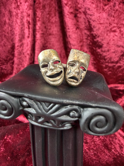 Vintage Accessories - Sterling Silver Cuff Links - Tragedy and Comedy Masks - Mexico