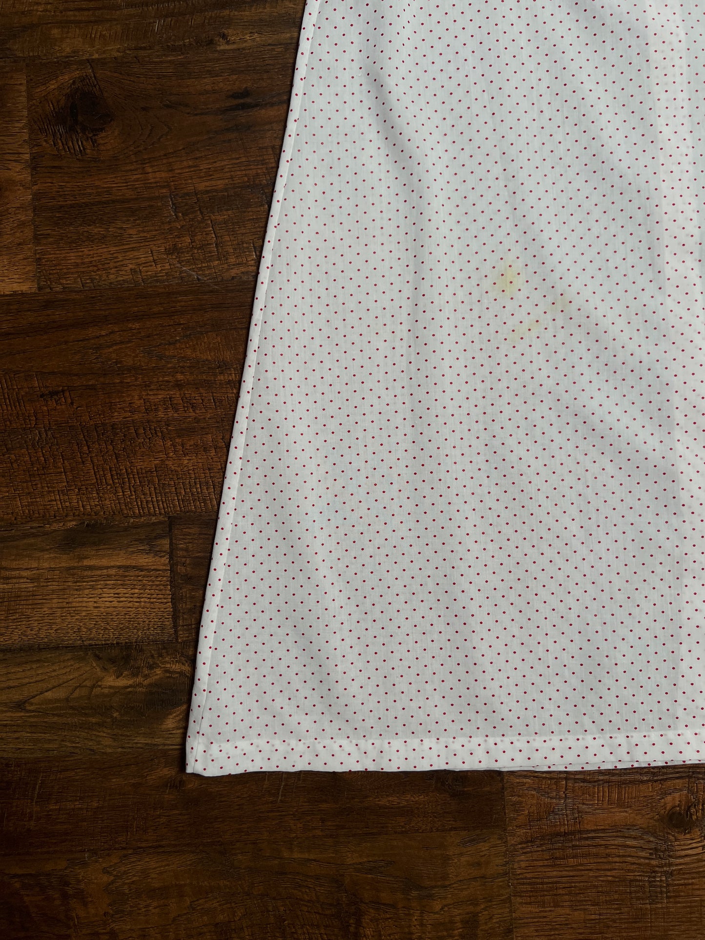 Vintage Cotton Blend Nightie - White Red Polka Dot Button Front - Size Large