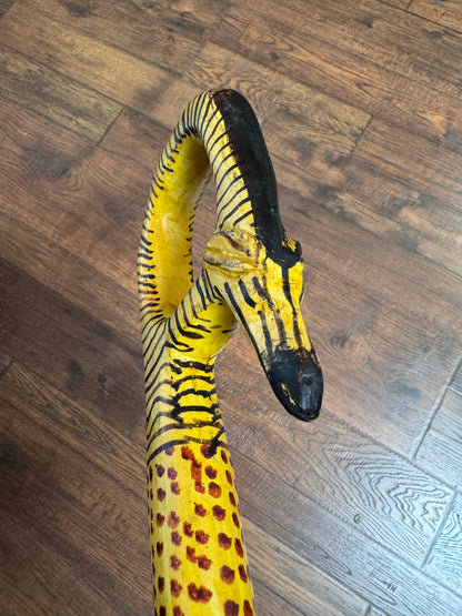 Vintage Walking Stick - Hand Painted Giraffe African Art