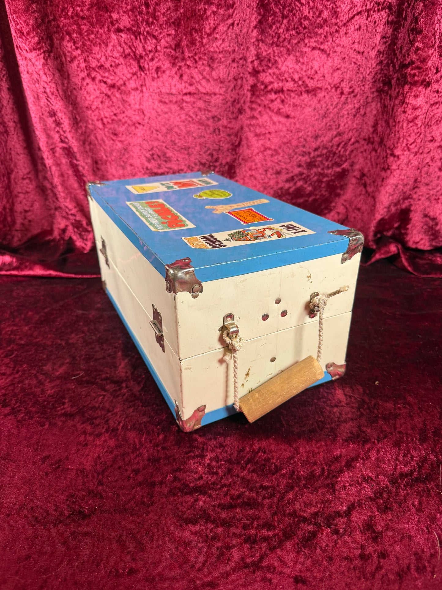 Vintage Toy - Metal Doll Suitcase with Dynamite Stickers - 1970s