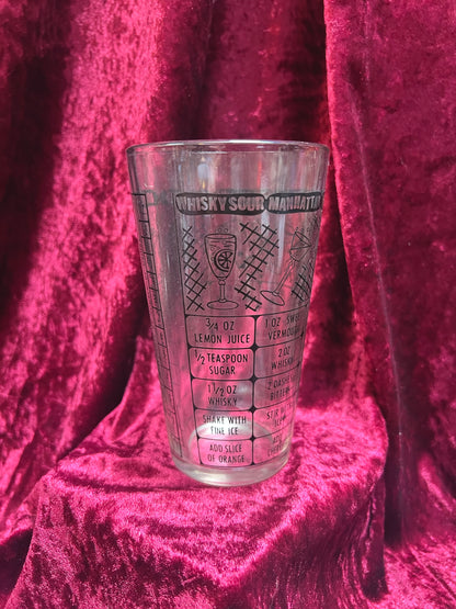 Vintage Barware - Cocktail Recipe Glass - Federal Glass
