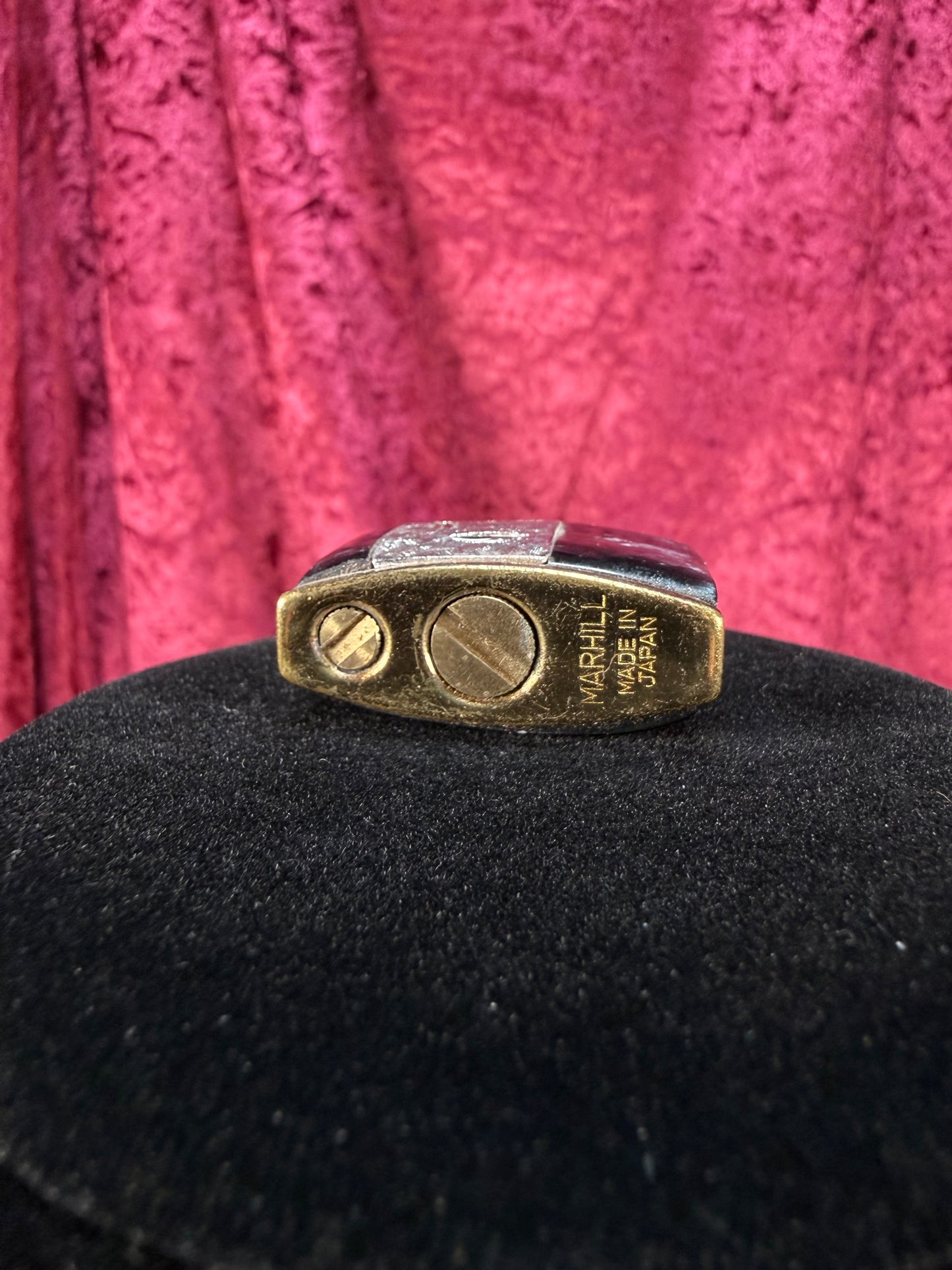Vintage Brass Pocket Lighter – Floral Inlay - Marhill Japan