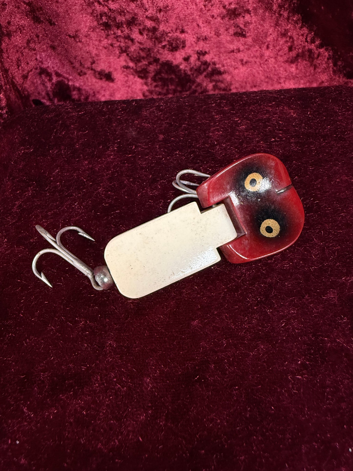 Vintage Wood Fishing Lure – Heddon Tiny Stingaree Red Head Pattern