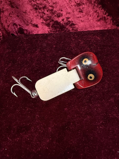Vintage Wood Fishing Lure – Heddon Tiny Stingaree Red Head Pattern