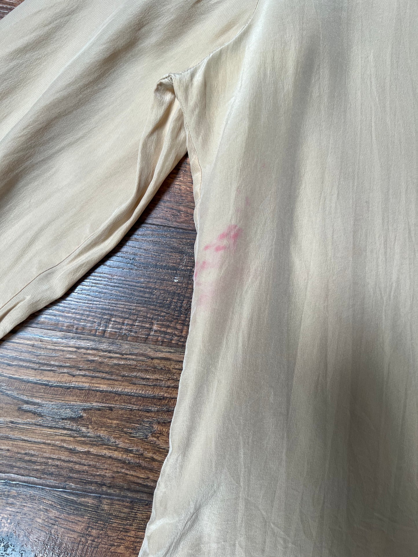 Vintage Clothing - Button Up 100% Silk Shirt - Tan - Chaus - Medium