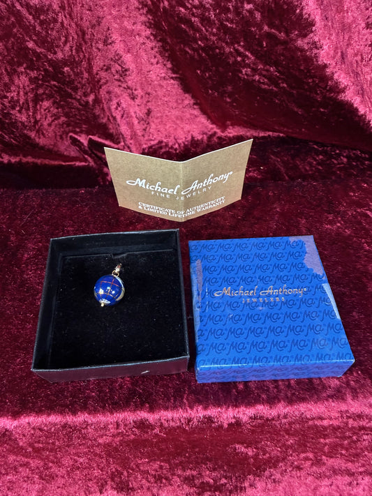 Vintage 14 Yellow Gold Pendant – Lapiz Lazuli World Globe-  Michael Anthony Jewelers