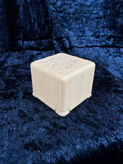 Antique Celluloid Ring Box – Art Deco Ivorine Footed Presentation Case