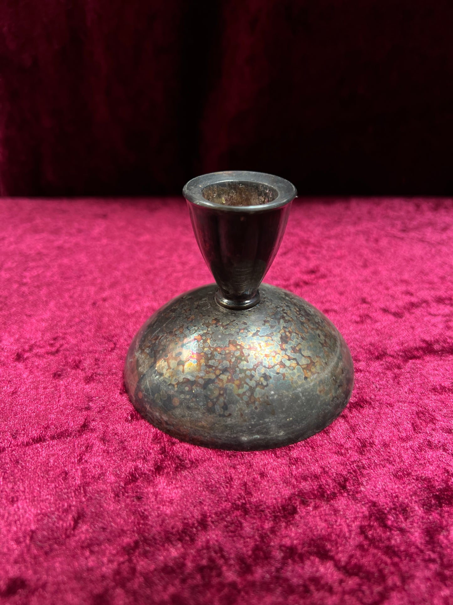 Vintage Silverplate Candlestick Holders - Domed Oneida Silversmith Trio